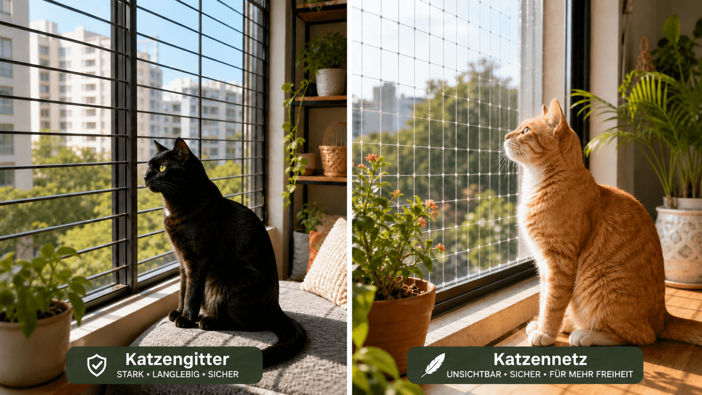 Katzengitter vs. Katzennetz - Der Vergleich